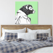 Herdwick Lamb in Trench Coat (Moegi) Leinwanddruck (Insitu (Schlafzimmer))