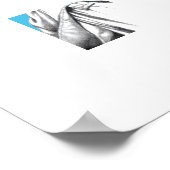 Herdwick Lamb in Trench Coat (Old School Blue) Poster (Ecke)