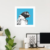 Herdwick Lamb in Trench Coat (Old School Blue) Poster (Heimbüro)