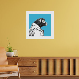 Herdwick Lamb in Trench Coat (Old School Blue) Poster