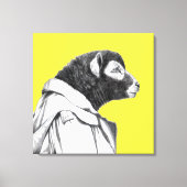 Herdwick Lamb in Trench Coat (Retro-Gelb) Leinwanddruck (Vorderseite)