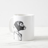 Herdwick Lamb in Trench Coat (Schnee) Kaffeetasse (Vorderseite Links)