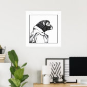 Herdwick Lamb in Trench Coat (Schnee) Poster (Heimbüro)