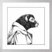 Herdwick Lamb in Trench Coat (Schnee) Poster (Vorne)