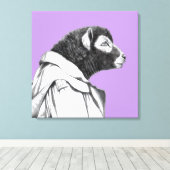 Herdwick Lamb in Trench Coat (Sumire) Leinwanddruck (Insitu (Holzboden))