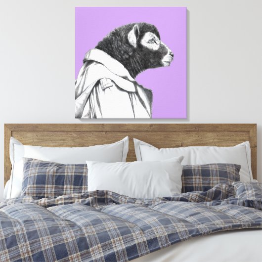 Herdwick Lamb in Trench Coat (Sumire) Leinwanddruck (Insitu (Schlafzimmer))