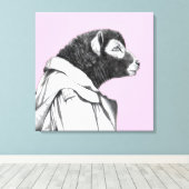 Herdwick Lamb in Trench Coat (Ume) Leinwanddruck (Insitu (Holzboden))