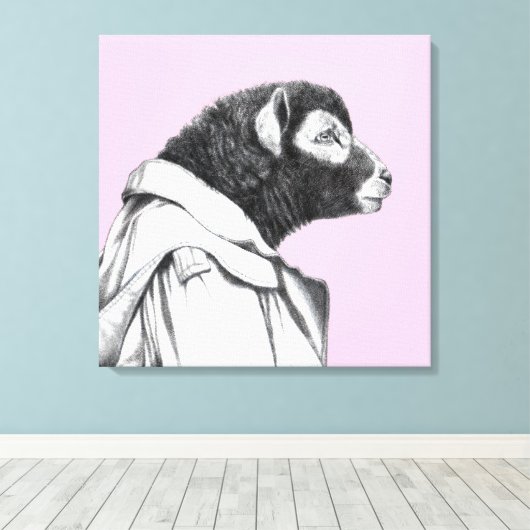 Herdwick Lamb in Trench Coat (Ume) Leinwanddruck (Insitu (Holzboden))