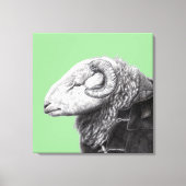 Herdwick Ram in Duffel Coat (Moegi) Leinwanddruck (Vorderseite)