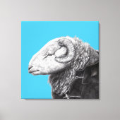 Herdwick Ram in Duffel Coat (Old School Blue) Leinwanddruck (Vorderseite)
