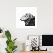 Herdwick Ram in Duffel Coat (Schnee) Poster (Heimbüro)