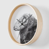 Herdwick Ram in Duffel Coat (Schnee) Uhr (Winkel)