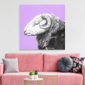 Herdwick Ram in Duffel Coat (Sumire) Leinwanddruck (Insitu (Wohnzimmer))