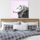 Herdwick Ram in Duffel Coat (Ume) Leinwanddruck (Insitu (Schlafzimmer))