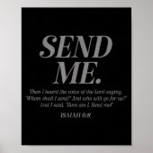 Here Am I Send Me Isaiah 6_8 Christian Bible Verse Poster (Vorne)