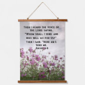 Here Am I, Send Me — Rustic Faith Wandteppich Mit Holzrahmen (Vorderseite)