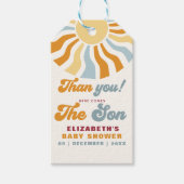 Here come the son - Groovy  Retro Baby Shower Part Geschenkanhänger (Vorderseite)