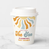 Here come the son - Sun Retro Baby Shower Party Pappbecher (Vorderseite)