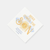 Here Come The Son Sunshine Baby Shower Serviette (Ecke)