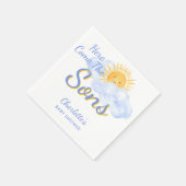 Here Come The Sons Twin Boys' Baby Shower Serviette (Ecke)