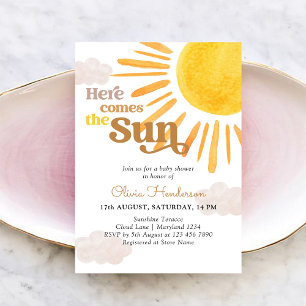 Here Come The Sun Baby Shower Einladung