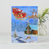 HERE COMES SANTA CLAUS FEIERTAGSKARTE (Stehend Vorderseite)