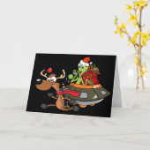 HERE COMES SANTA CLAUS KARTE (Gelbe Blume)