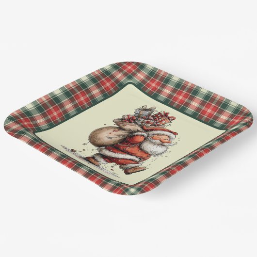 Here Comes Santa Claus Pappteller (Gewinkelt)