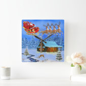 HERE COMES SANTA CLAUS QUADRATISCHE WANDUHR (Zuhause)