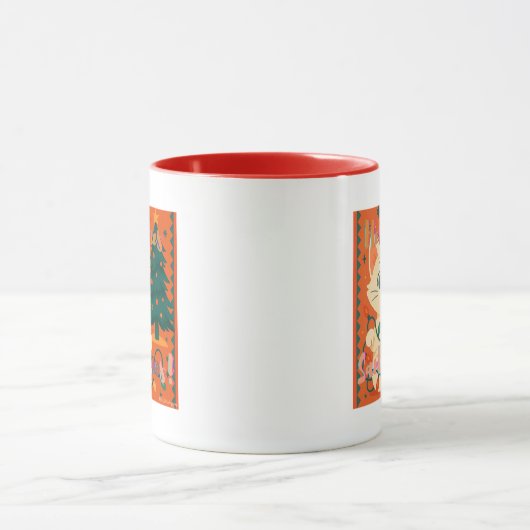 Here Comes Santa Claws! Cute & Funny Cat Tasse (Zentrum)