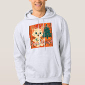 Here Comes Santa Claws! Funny Santa Cat Hoodie (Vorderseite)