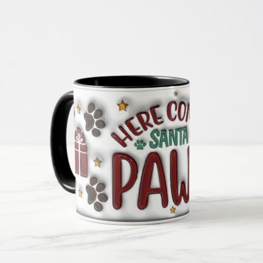 Here Comes Santa Paws Mug Tasse (Vorderseite Links)
