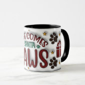 Here Comes Santa Paws Mug Tasse (VorderseiteRechts)