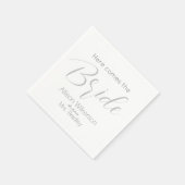 Here Comes the Bride Script Brautparty Serviette (Ecke)