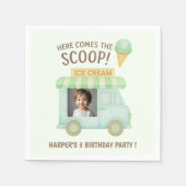 Here Comes the Scoop! Mint Ice Cream Truck Photo Serviette (Vorderseite)