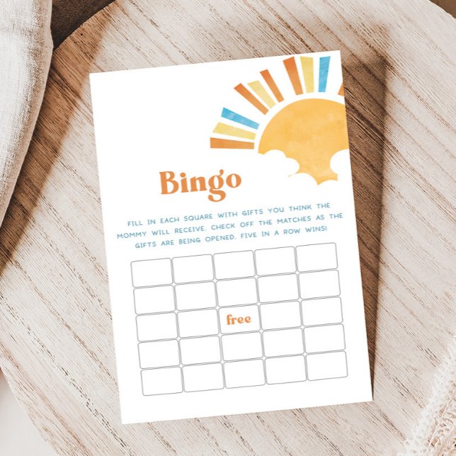 Here Comes the Son Baby Shower Bingo Spiel (Here Comes the Sun Baby Shower Game)