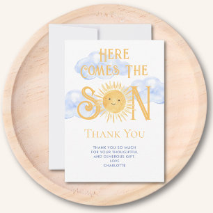 Here Comes The Son Baby Shower Dankeskarte