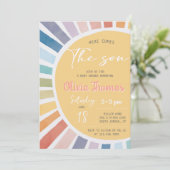 Here Comes The Son Baby Shower Einladung (Stehend Vorderseite)