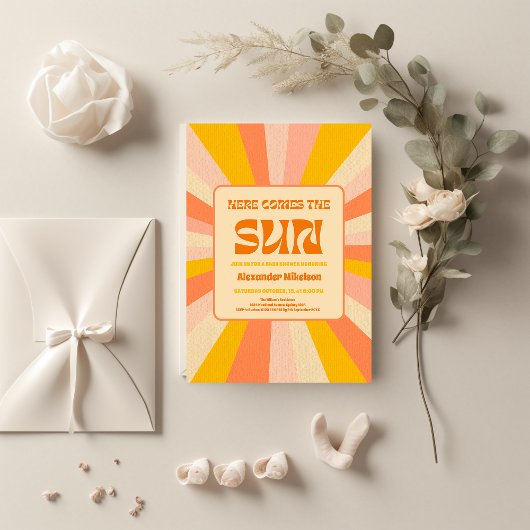 Here Comes The Son Baby Shower  Einladung