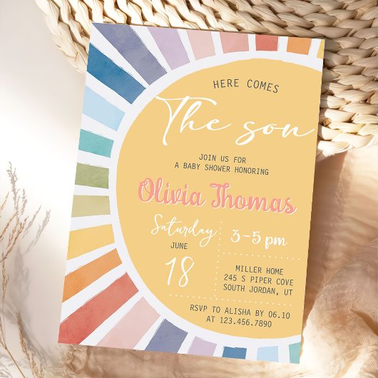 Here Comes The Son Baby Shower Invitation Einladung