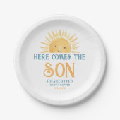 Here Comes The Son Baby Shower Pappteller (Vorderseite)