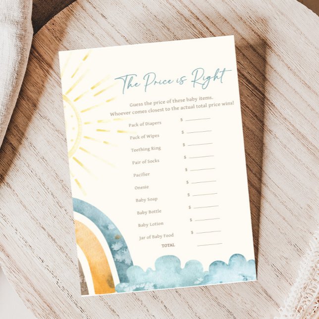 Here Comes The Son Baby Shower Price is Right Spie (Here Comes the Son Baby Shower Game)