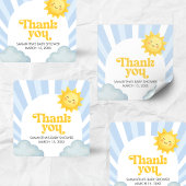 Here Comes the Son Baby Shower Quadratischer Aufkleber