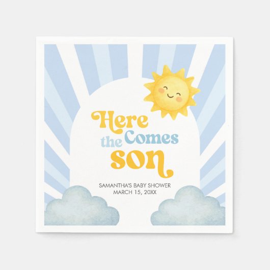 Here Comes the Son Baby Shower Serviette (Vorderseite)