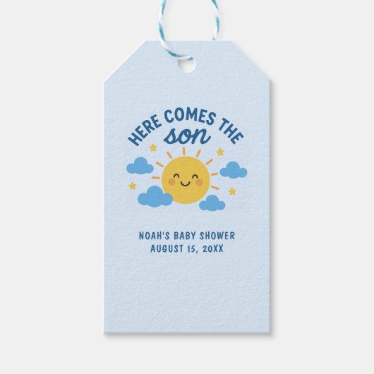 Here Comes the Son Baby Shower - Sunshine  Geschenkanhänger (Vorderseite)