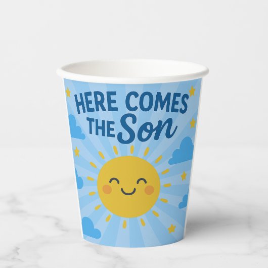 Here Comes the Son Baby Shower- Sunshine Pappbecher (Vorderseite)
