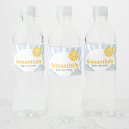 Here Comes the Son Baby Shower Wasserflaschenetikett