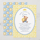 Here Comes the Son Bear Baby Shower Invitation  Einladung (Vorne/Hinten)
