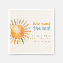 Here Comes the SON Boho Baby Shower Napkins Serviette