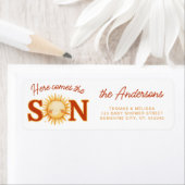 Here Comes the SON Boho Baby Shower Return Address (Insitu)